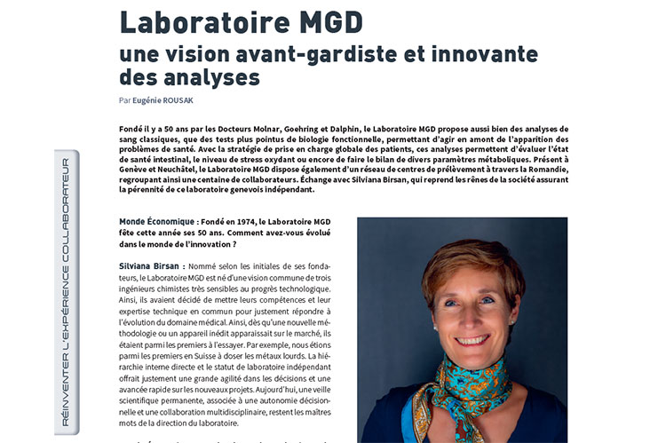 Monde Economique Silviana Birsan - Laboratoire MGD